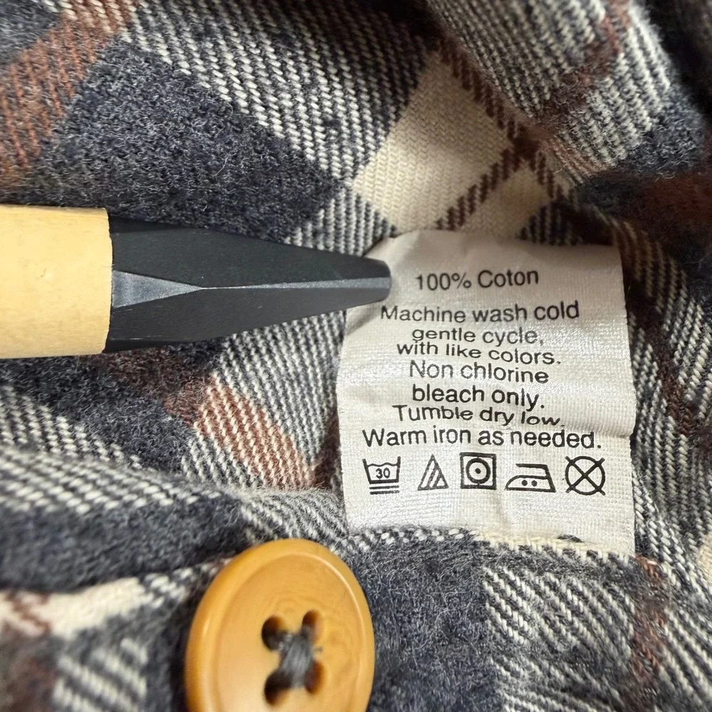 J Crew Flannel Shirt Slim Fit‎ Plaid Button Down Long Sleeve Men's L Yellow Gray